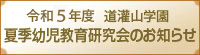 夏季幼児教育研究会のお知らせ